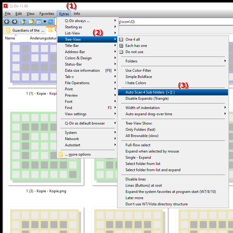 What does the automatic query for subfolders in File Explorer mean